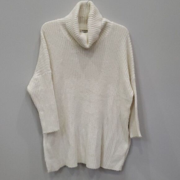 MerSea Sweater Womens OS The New Yorker Cowl Neck Cream Ribbed Knit Oversized - Picture 1 of 8